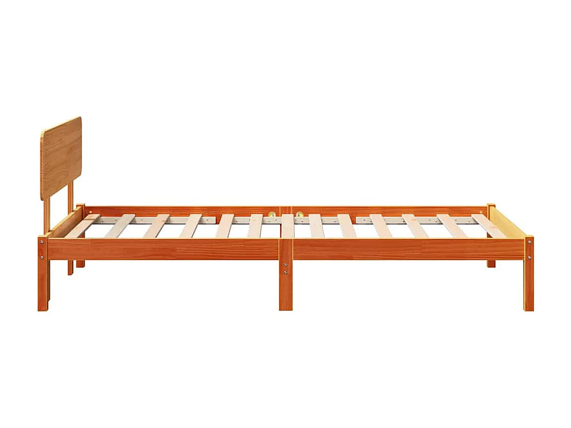 Cadre de lit avec tête de lit Brun cire 90 x 200 cm