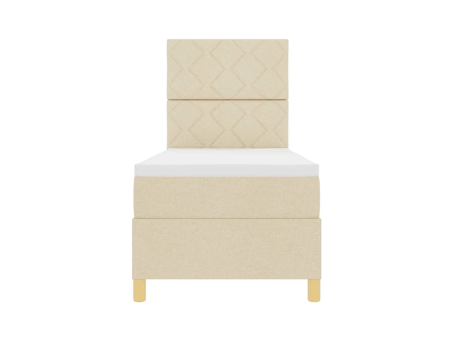 Cama Box com cabeceira Creme 80 x 200 cm tecido