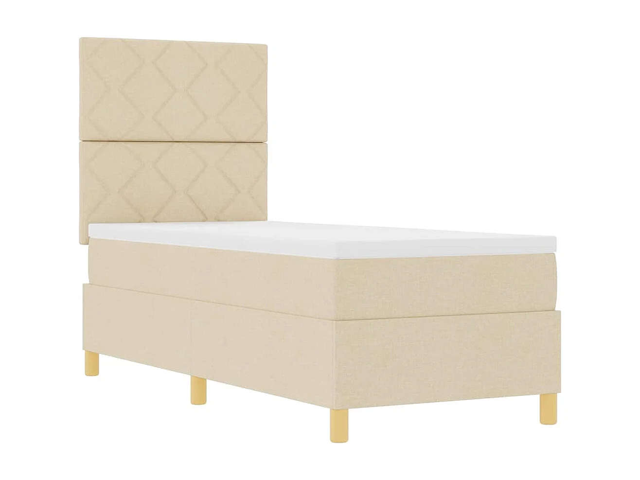 Cadre de lit avec tête de lit Crème 80 x 200 cm tissu