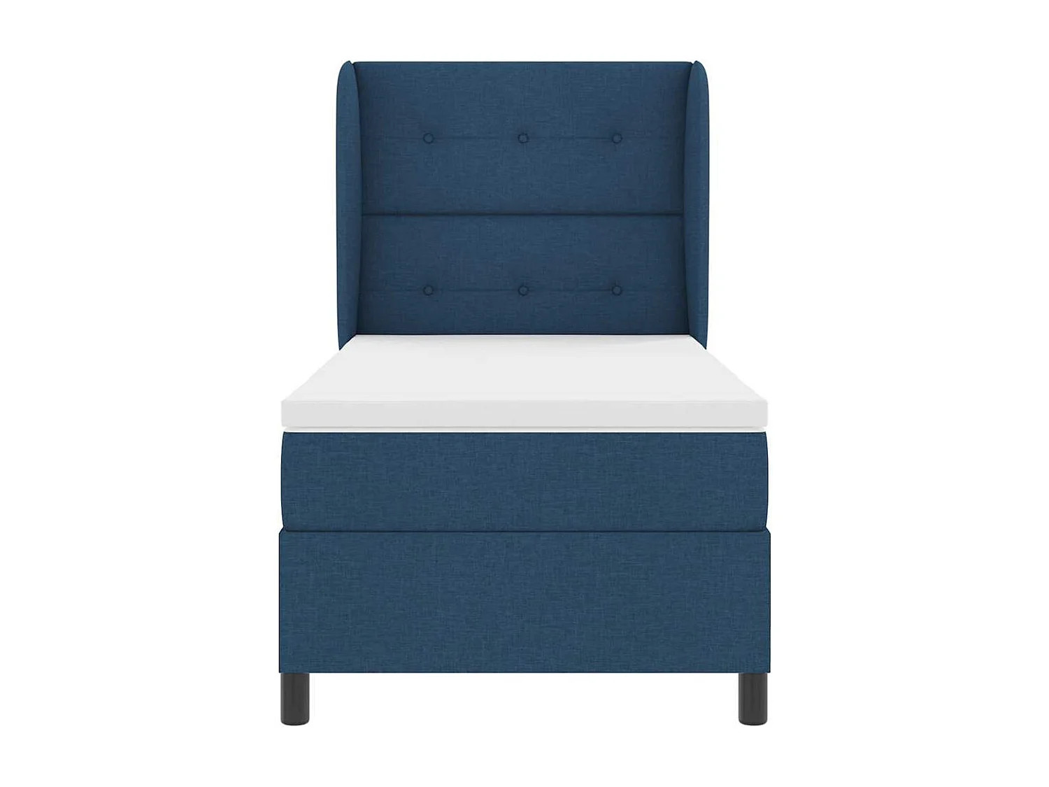 Cama tipo Box Spring con colchón Azul 90 x 200 cm tela