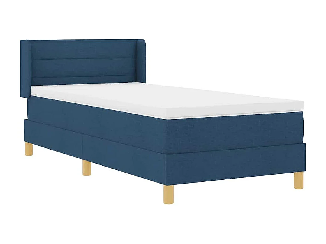 Cama con Somier con colchón con cabecera Azul 80 x 200 cm tela