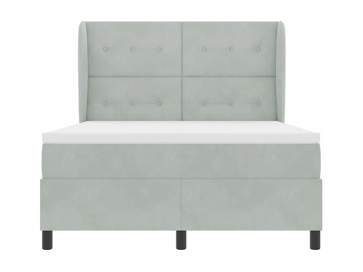 Cadre de lit avec matelas Gris clair 140 x 200 cm Velours