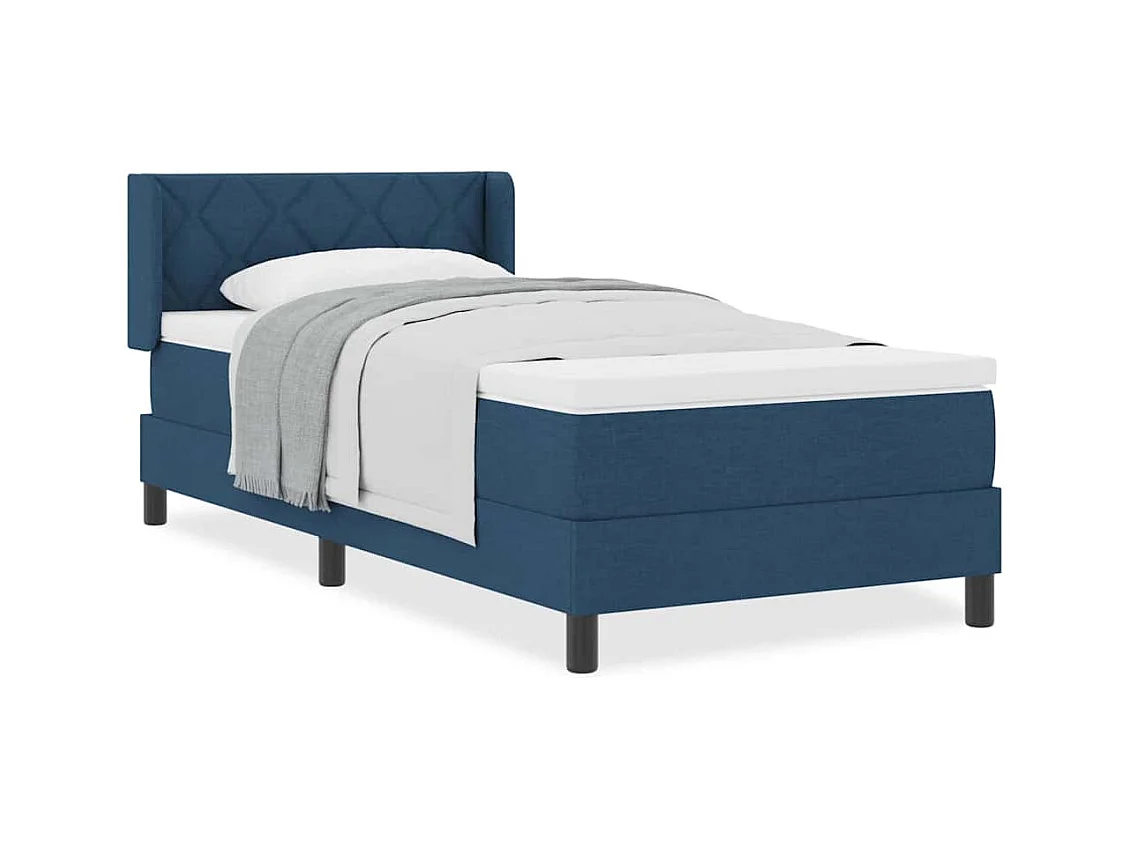 Cama box spring com colchão com colchão Azul 90 x 190 cm