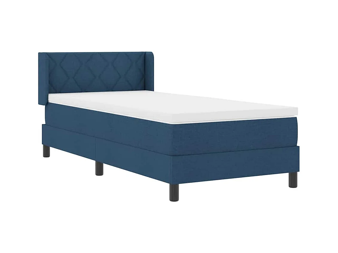 Cama box spring com colchão com colchão Azul 90 x 190 cm