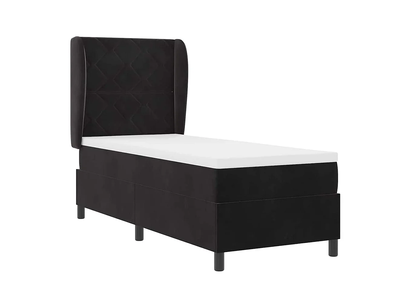 Cadre de lit avec matelas Noir 80 x 200 cm Velours