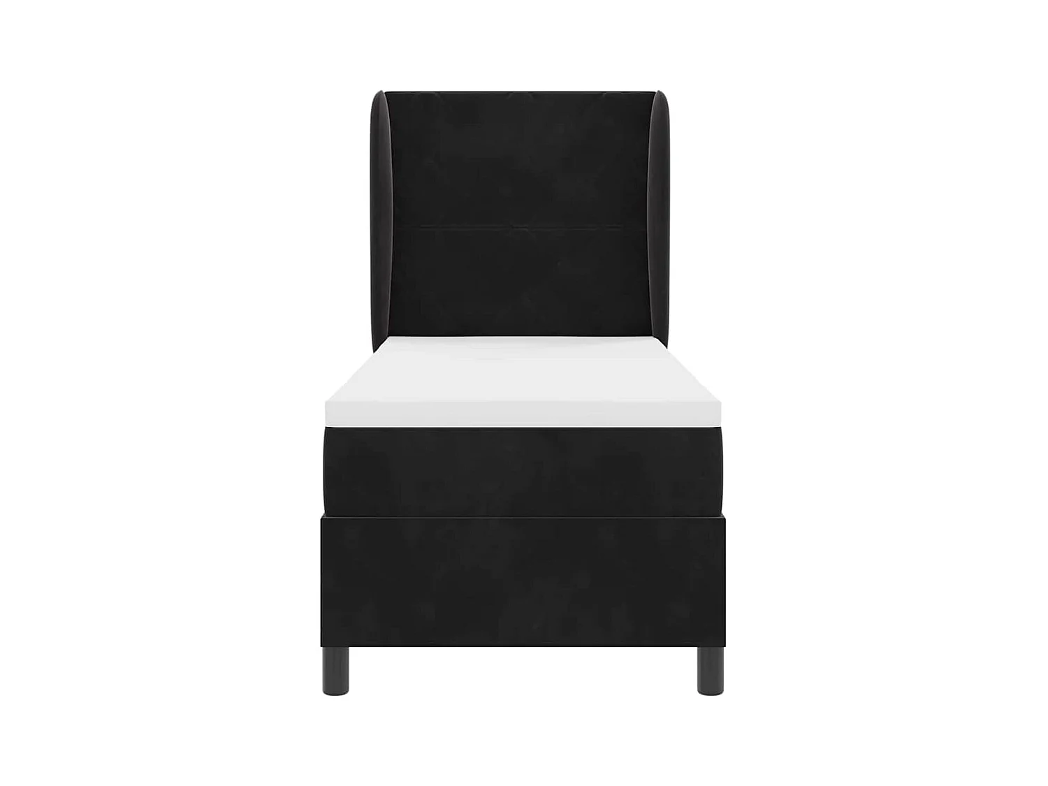 Cadre de lit avec matelas Noir 80 x 200 cm Velours