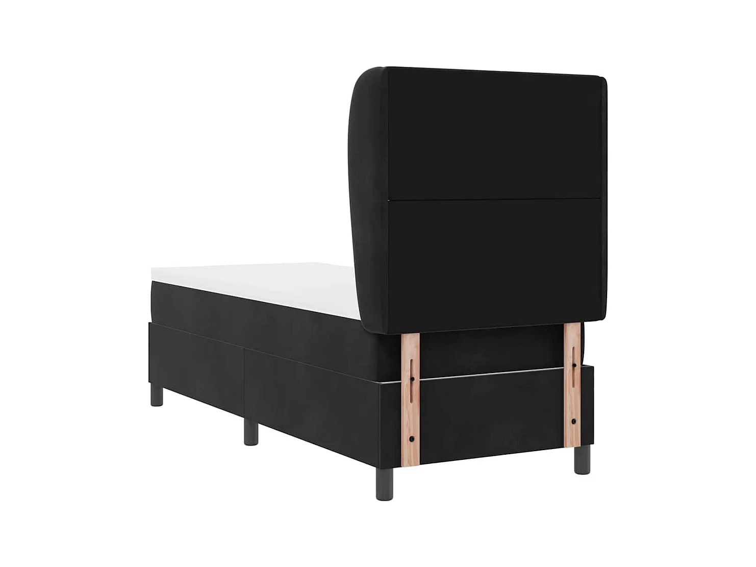 Cadre de lit avec matelas Noir 80 x 200 cm Velours