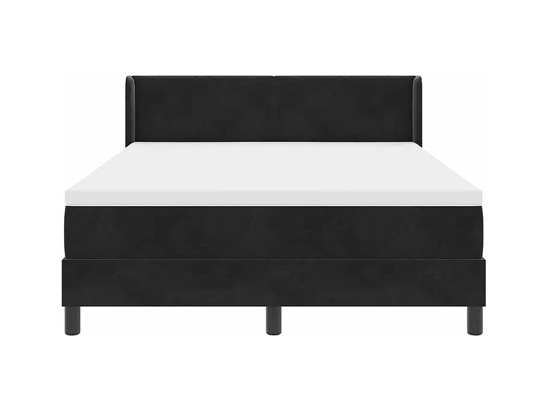 Cama con Somier y Colchón Negra 100x200 cm Terciopelo Negro