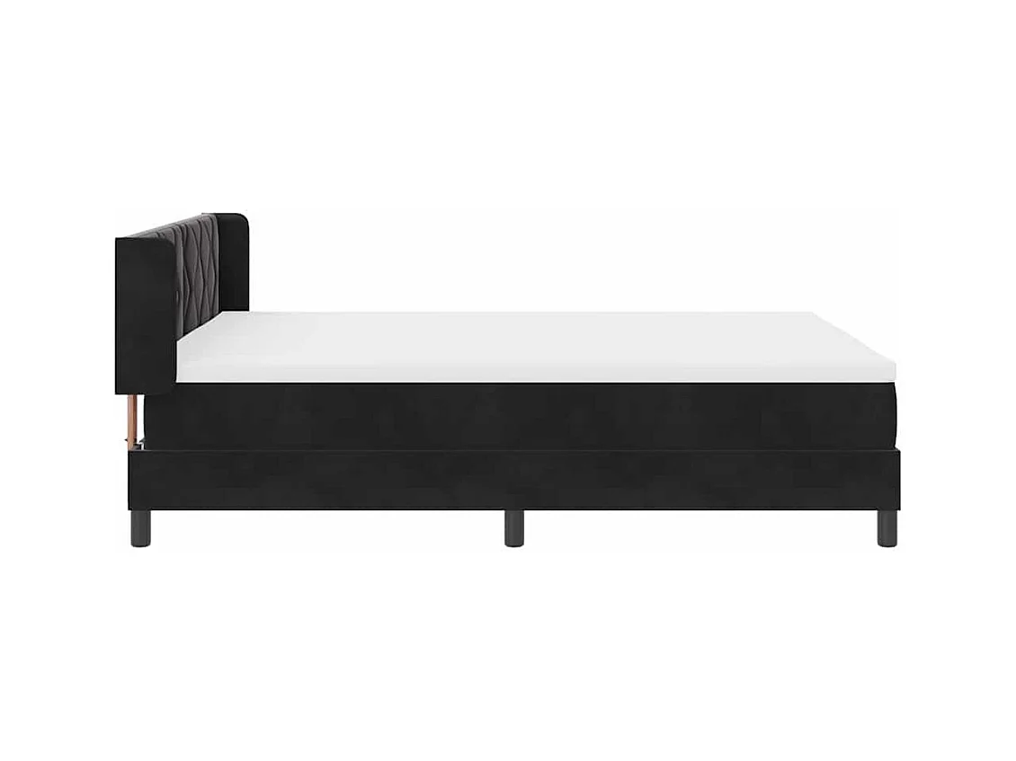 Cama con Somier y Colchón Negra 100x200 cm Terciopelo Negro