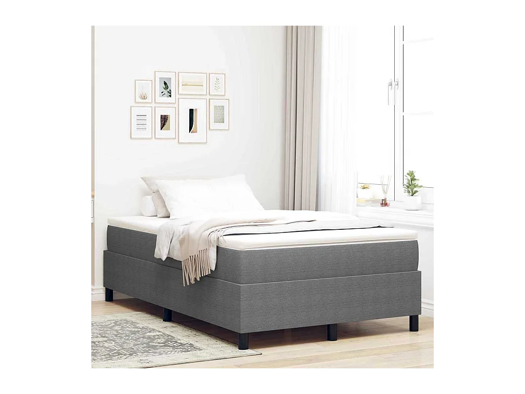 Cadre de lit Gris clair 120 x 200 cm Tissu en velours côtelé