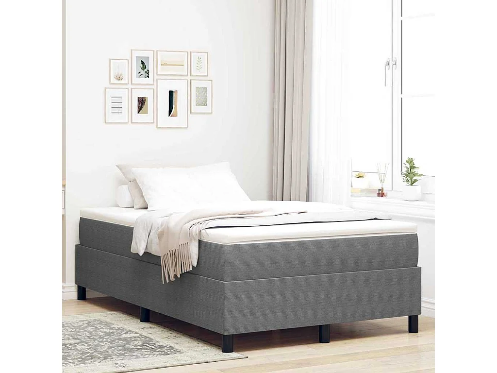 Cadre de lit Gris clair 120 x 200 cm Tissu en velours côtelé