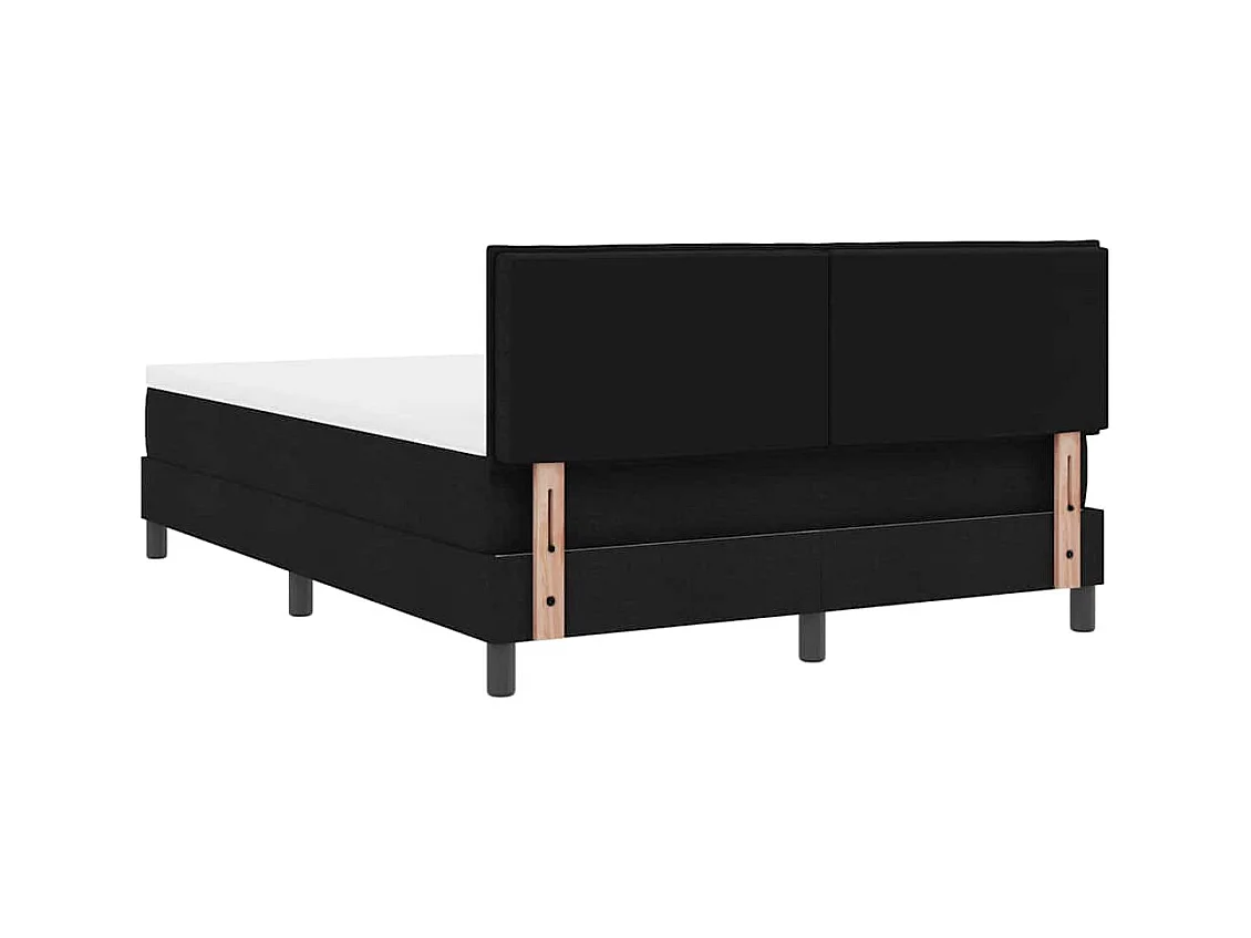 Cadre de lit avec matelas avec matelas Noir 140 x 200 cm tissu
