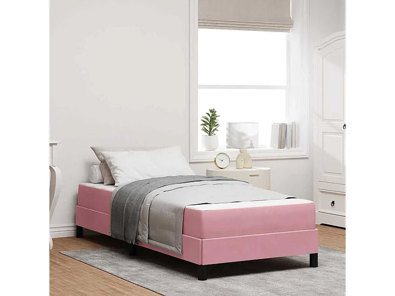 Cadre de lit avec matelas Rose 90 x 190 cm Velours