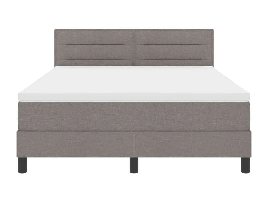 Cadre de lit avec matelas Taupe 160 x 200 cm tissu
