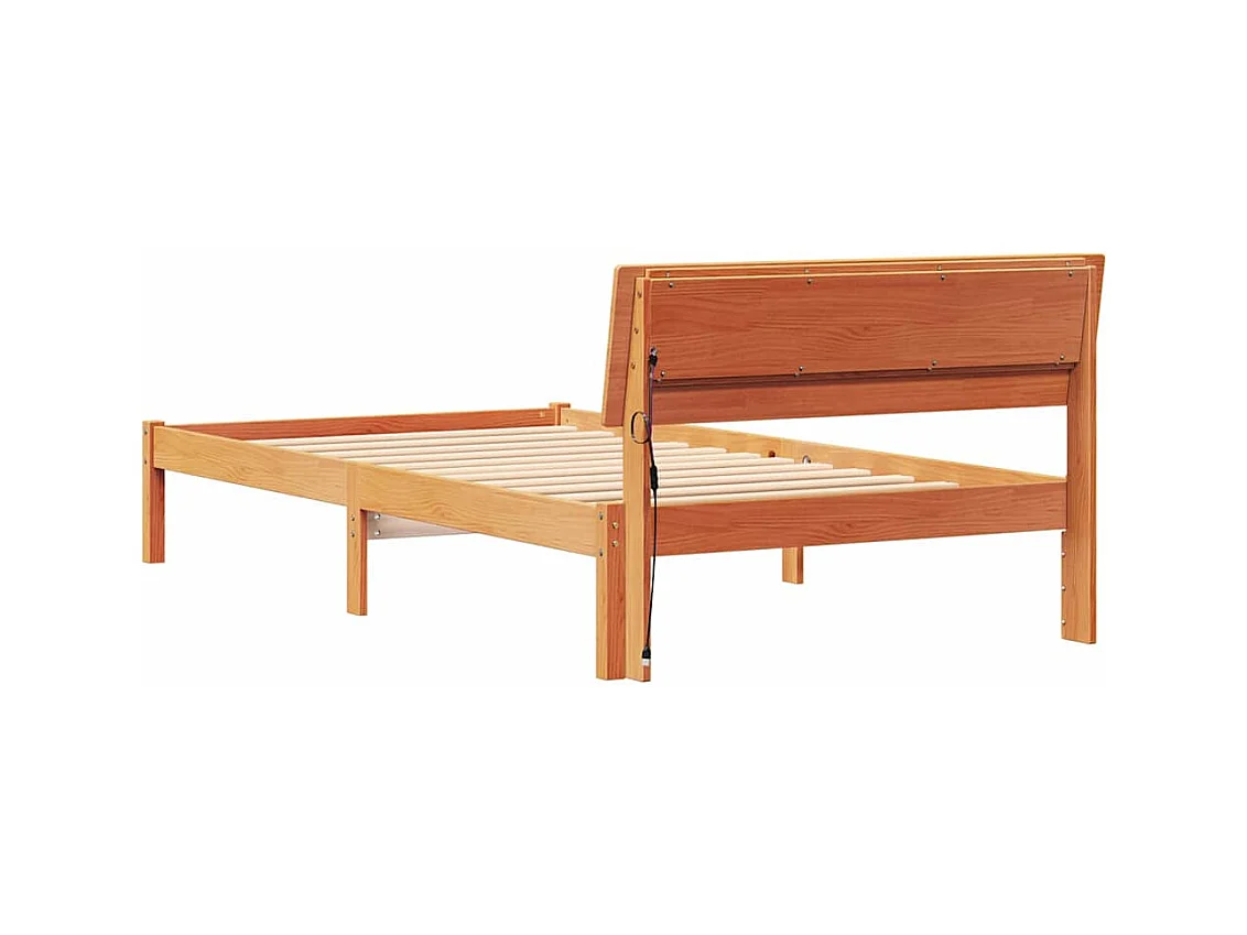 Cadre de lit Marron cire 100 x 200 cm Bois massif en pin