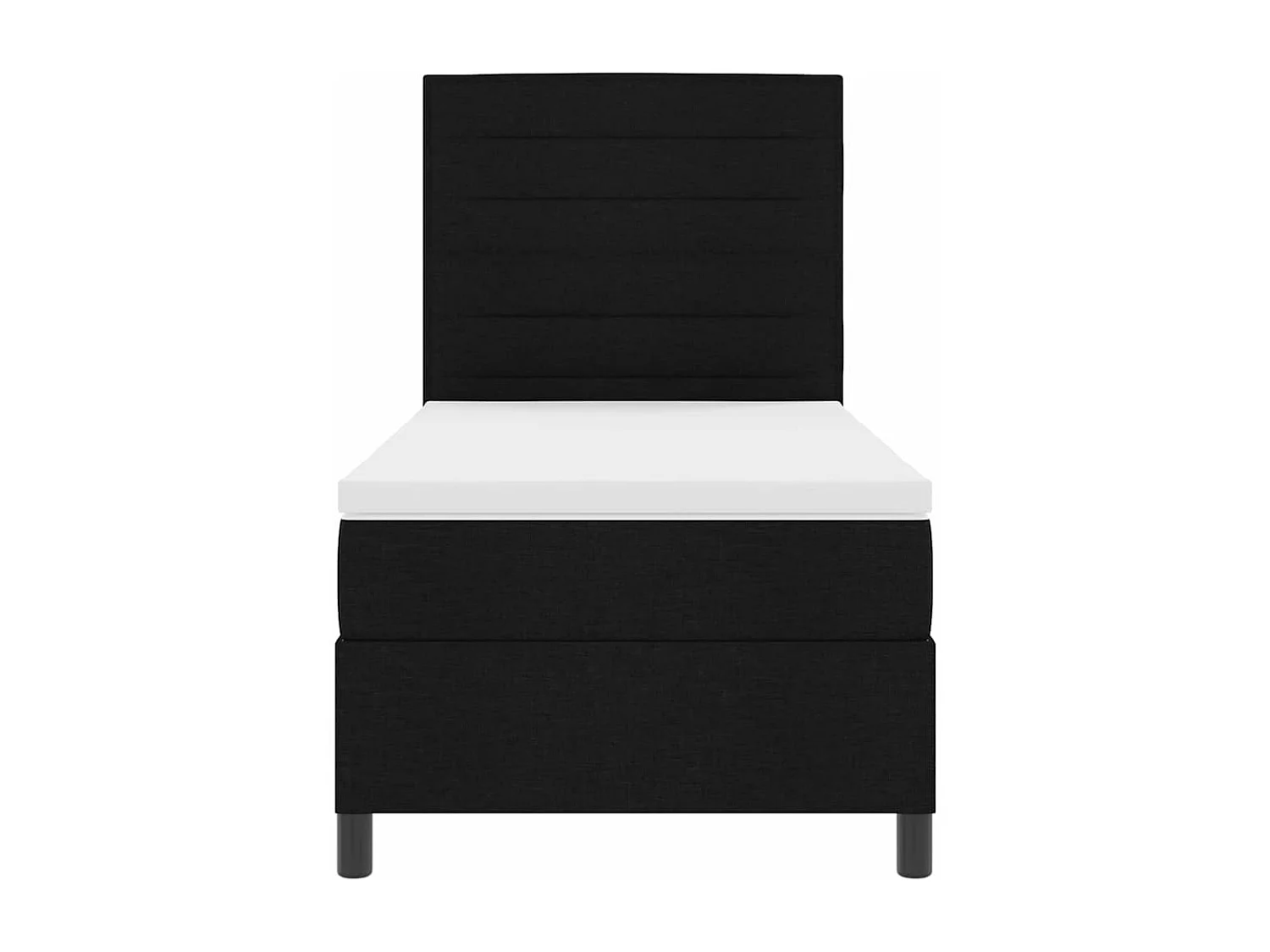Cama tipo Box Spring con colchón Negro 90 x 190 cm tela