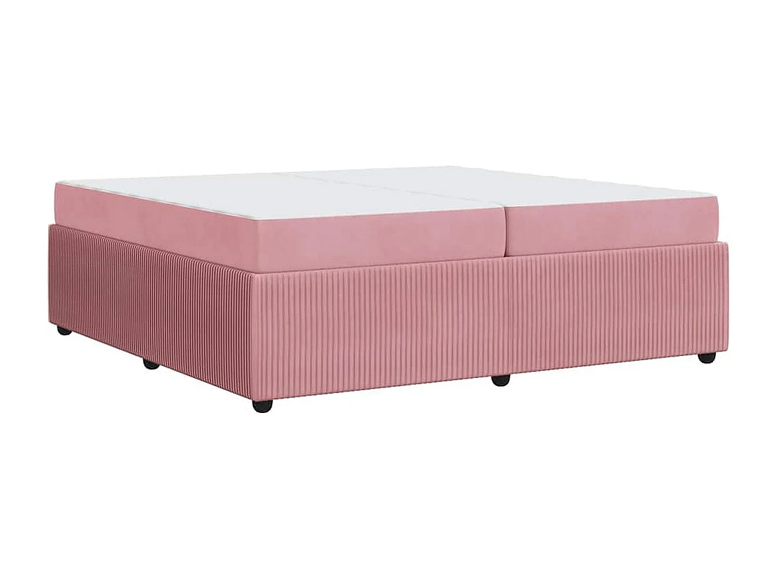 Estructura de cama con colchón Rosa 200 x 200 cm Terciopelo