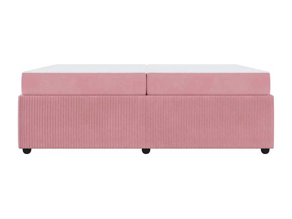Estructura de cama con colchón Rosa 200 x 200 cm Terciopelo