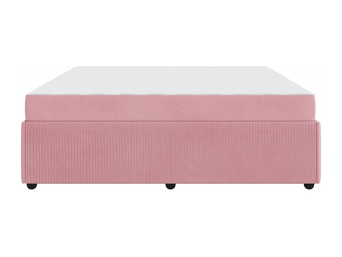 Estructura de cama con colchón Rosa 200 x 200 cm Terciopelo