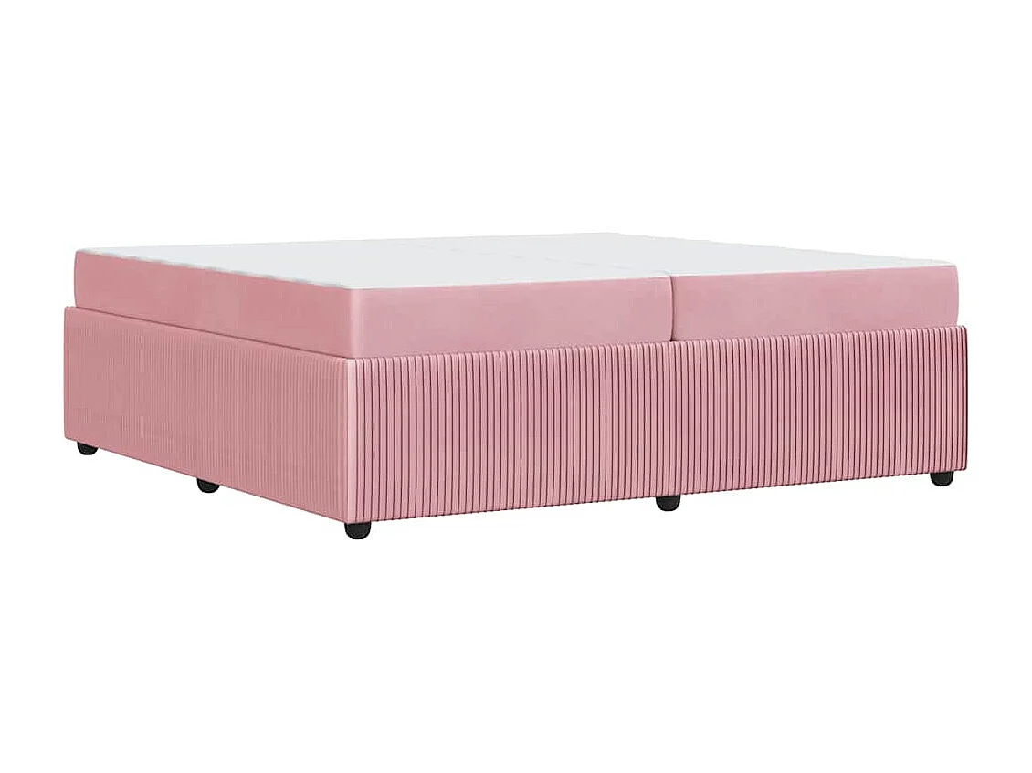 Estructura de cama con colchón Rosa 200 x 200 cm Terciopelo