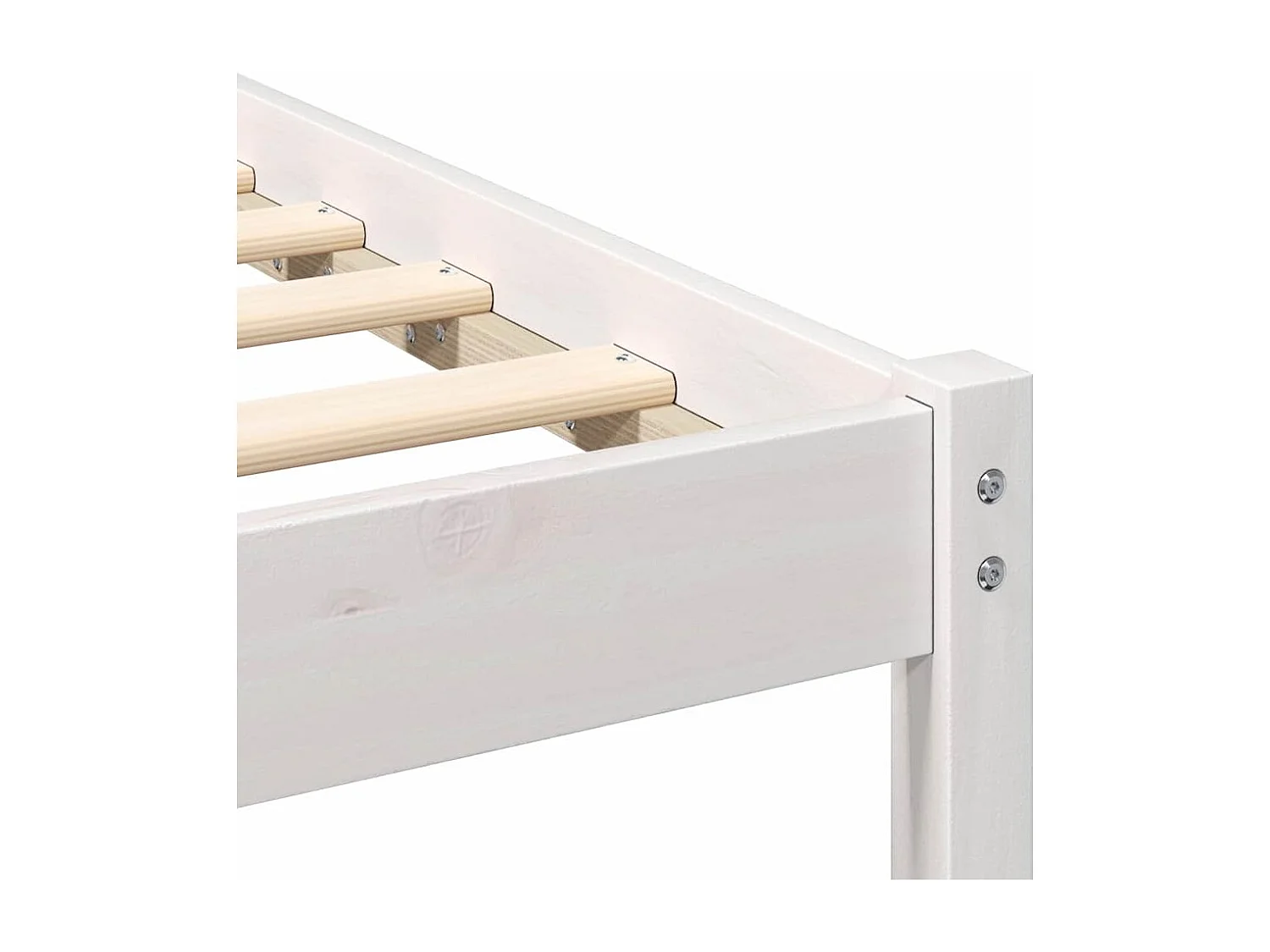 Cadre de lit Blanc 135 x 190 cm Bois massif en pin