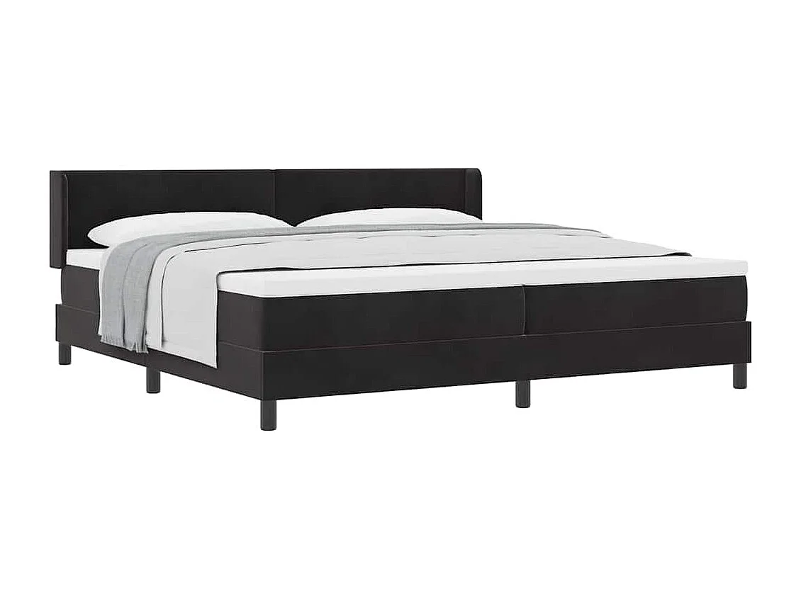 Cadre de lit avec matelas noir 100x200 cm en velours Noir