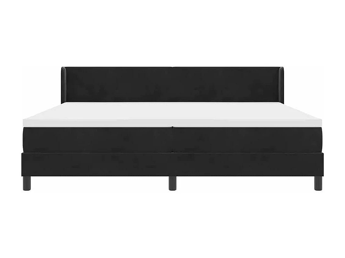 Cadre de lit avec matelas noir 100x200 cm en velours Noir