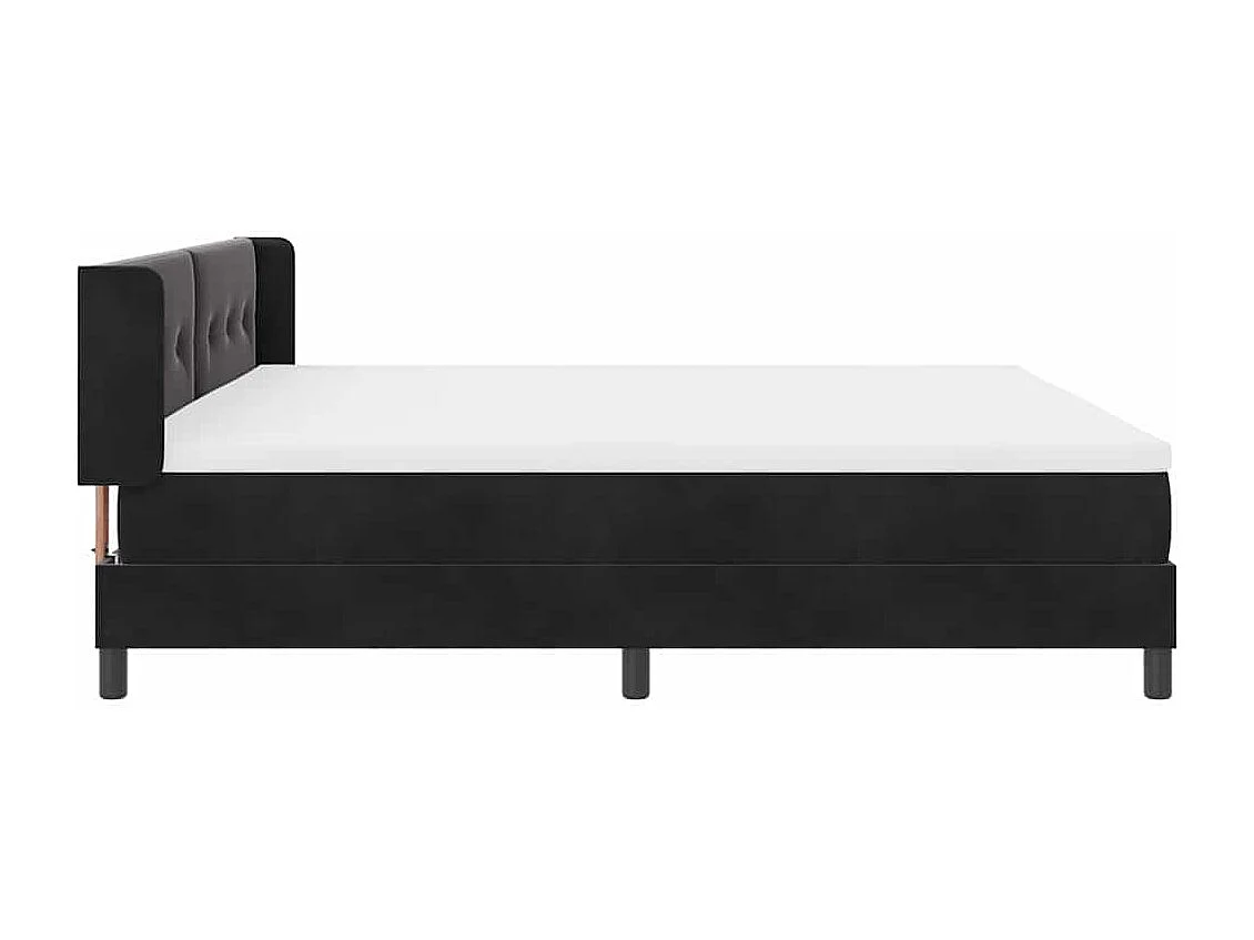 Cadre de lit avec matelas noir 100x200 cm en velours Noir
