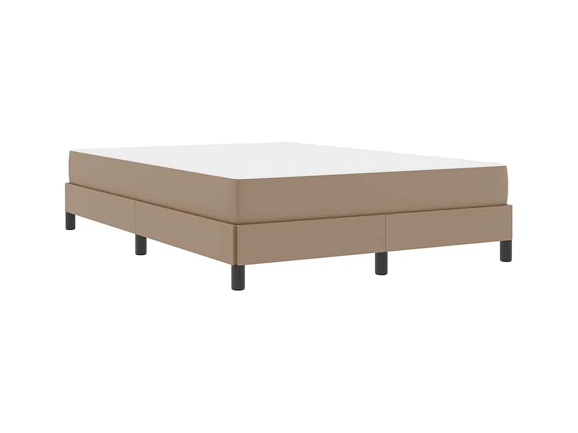 Cadre de lit avec matelas Cappuccino 140 x 200 cm Faux cuir