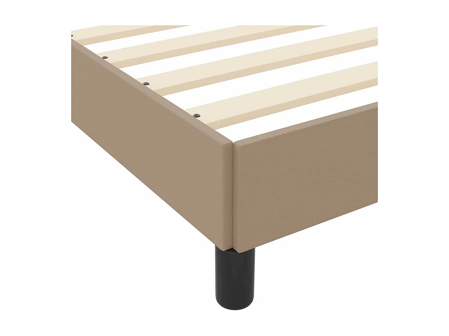 Cadre de lit avec matelas Cappuccino 140 x 200 cm Faux cuir