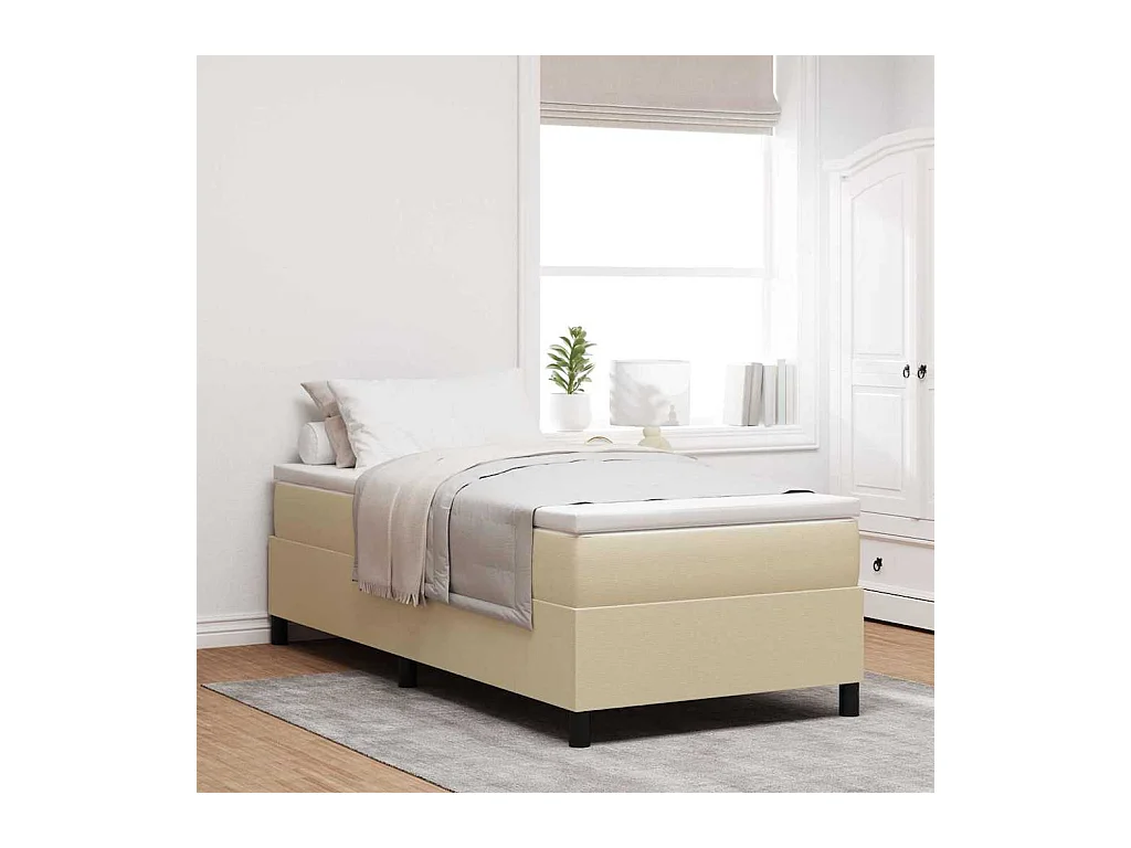Cama tipo Box Spring Verde grisáceo 90 x 190 cm Telas de pana