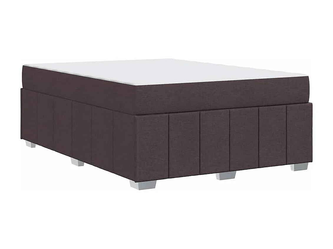 Cadre de lit avec matelas Marron foncé 160 x 200 cm tissu