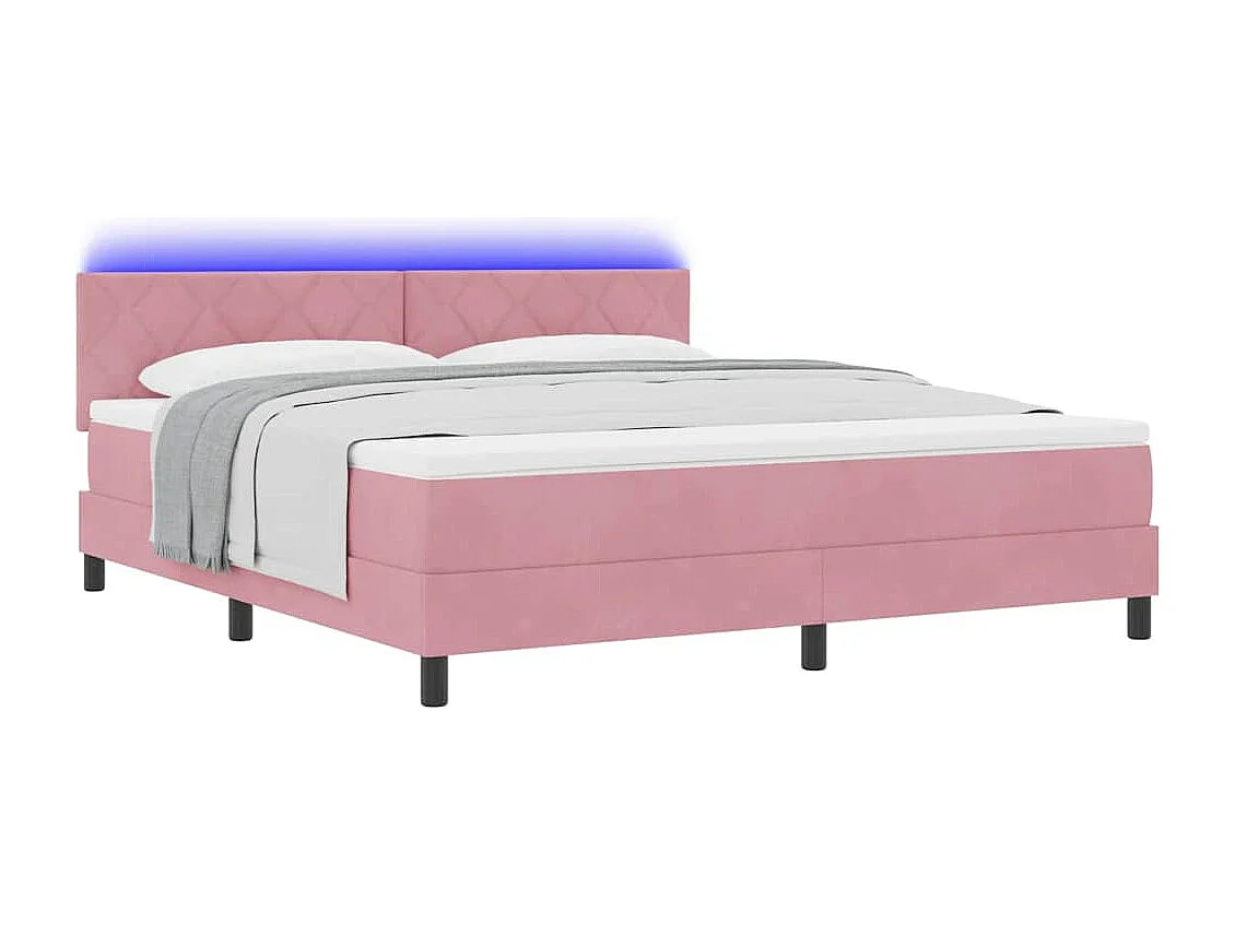 Cadre de lit avec matelas Rose 180 x 200 cm Velours
