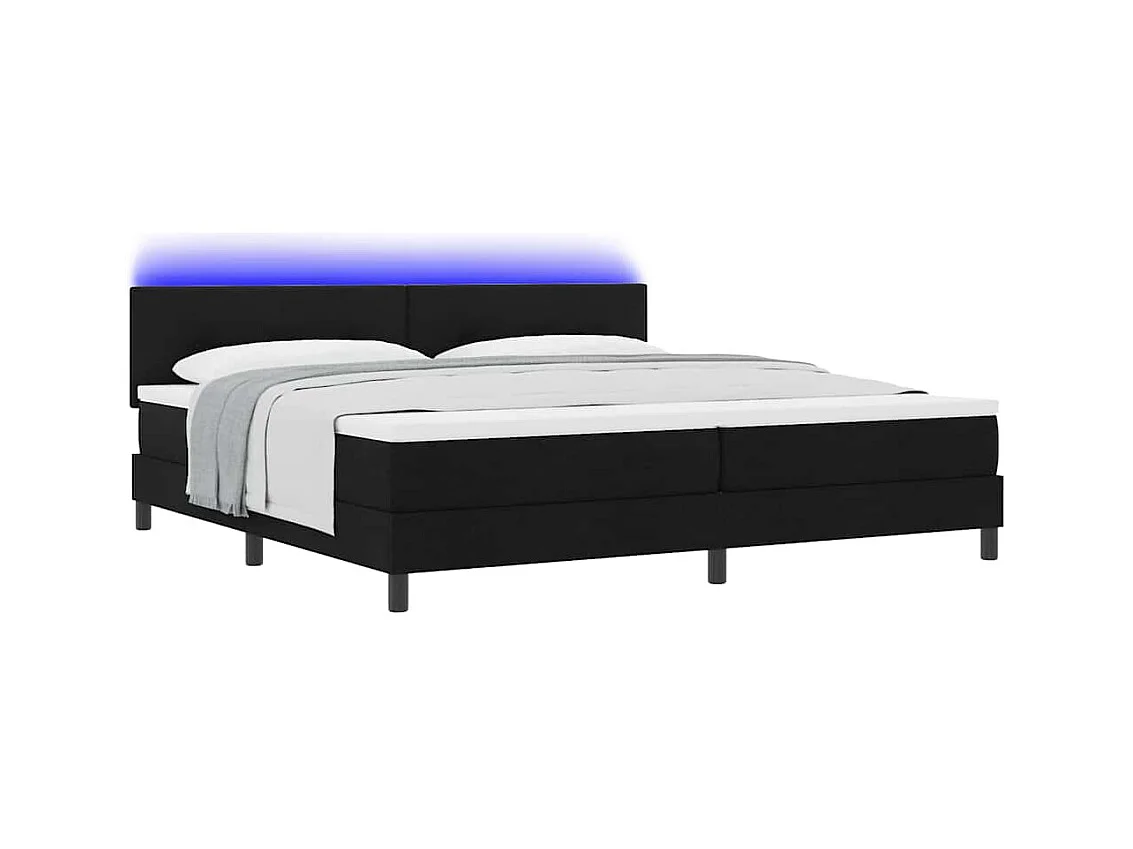 Cadre de lit avec matelas Noir 200 x 200 cm tissu