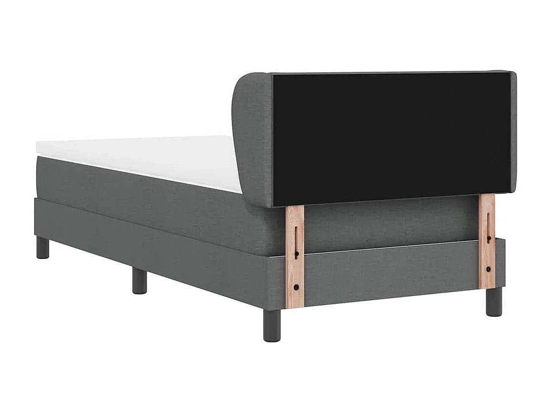 Cama box spring con colchón Gris oscuro 90 x 200 cm tela