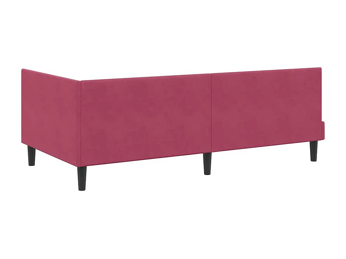 Cadre de lit d'angle Rouge bordeaux 90 x 190 cm Velours