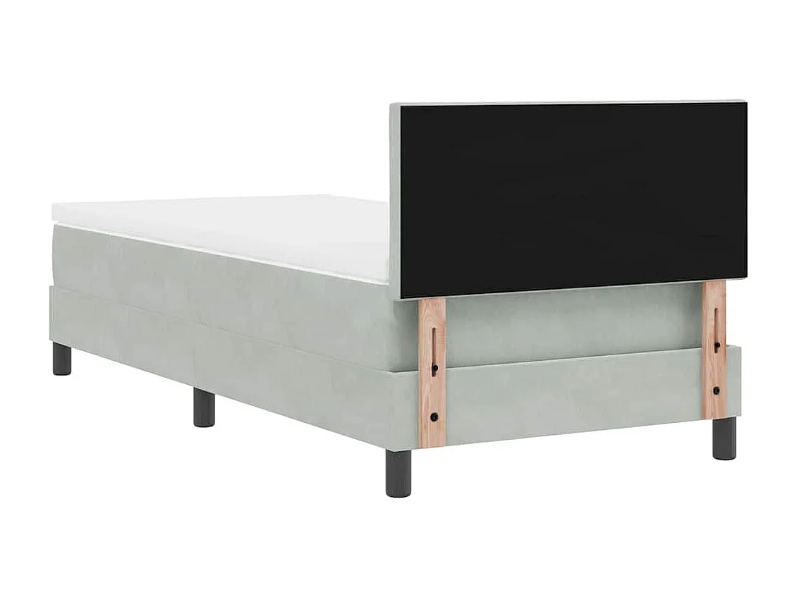 Cadre de lit avec matelas Gris clair 90 x 200 cm tissu