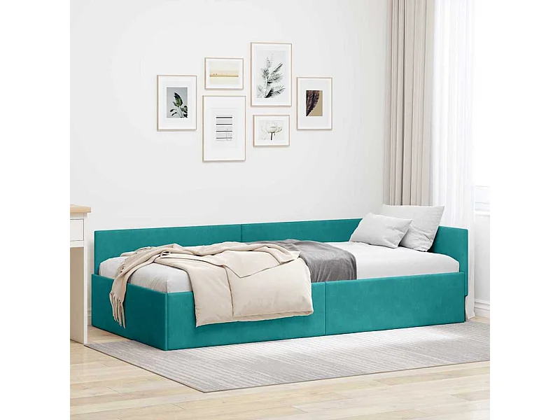 Cadre de lit d'angle Autre Turquoise 100 x 200 cm