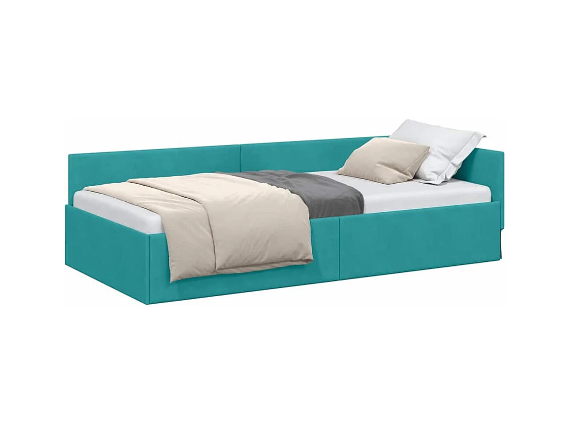 Cadre de lit d'angle Autre Turquoise 100 x 200 cm