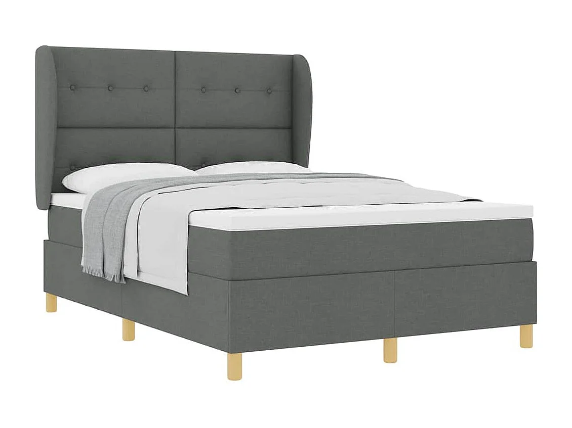 Cama Box Springs com Colchão Cinza Escuro 90x190 cm com colchão
