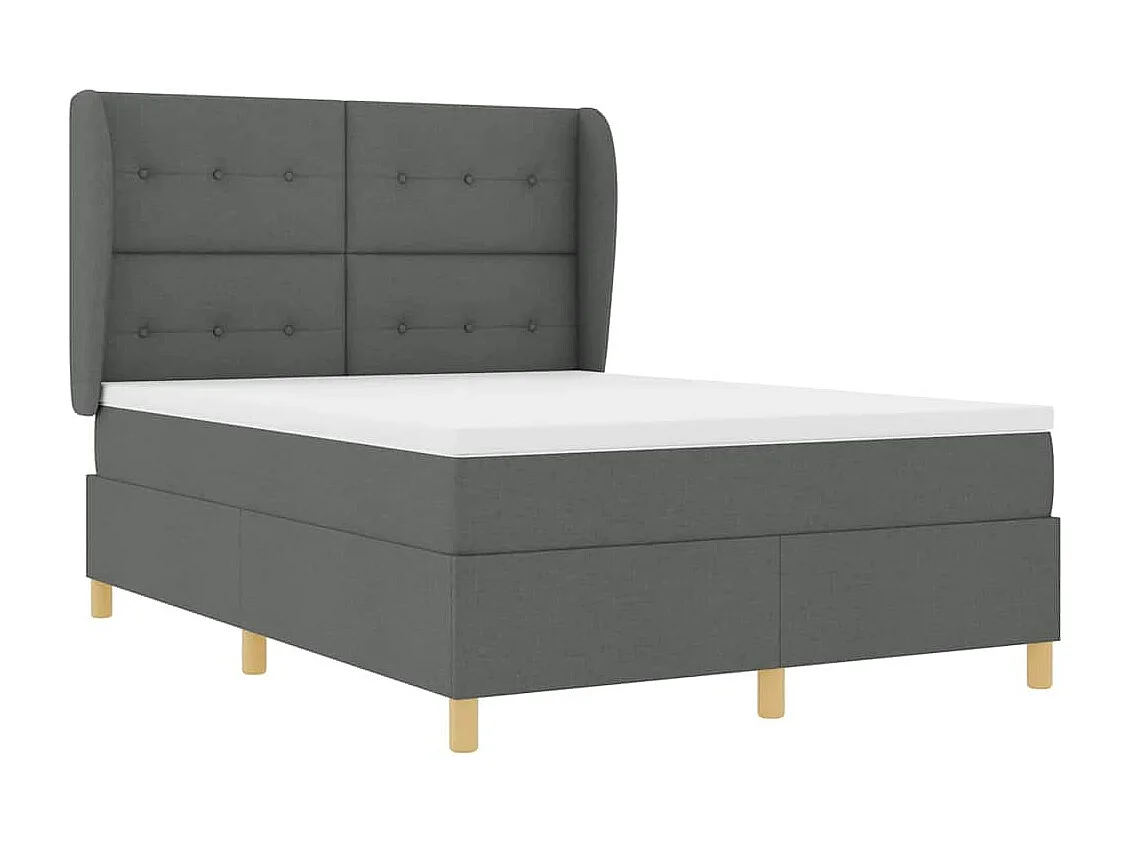 Cama Box Springs com Colchão Cinza Escuro 90x190 cm com colchão