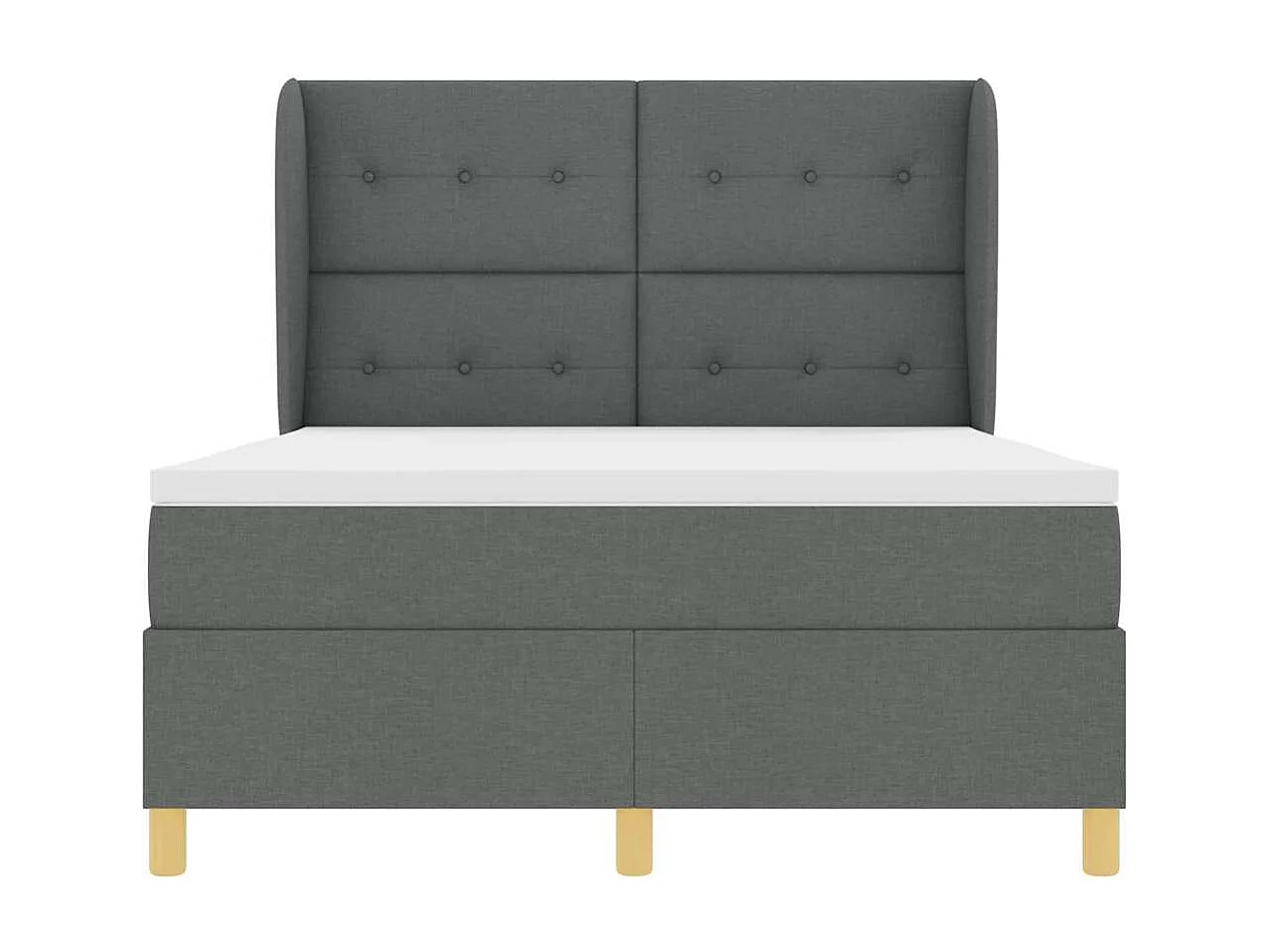 Cama Box Springs com Colchão Cinza Escuro 90x190 cm com colchão