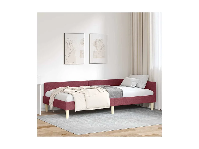 Estrutura de Cama de Canto Outros vermelho tinto 90 x 190 cm