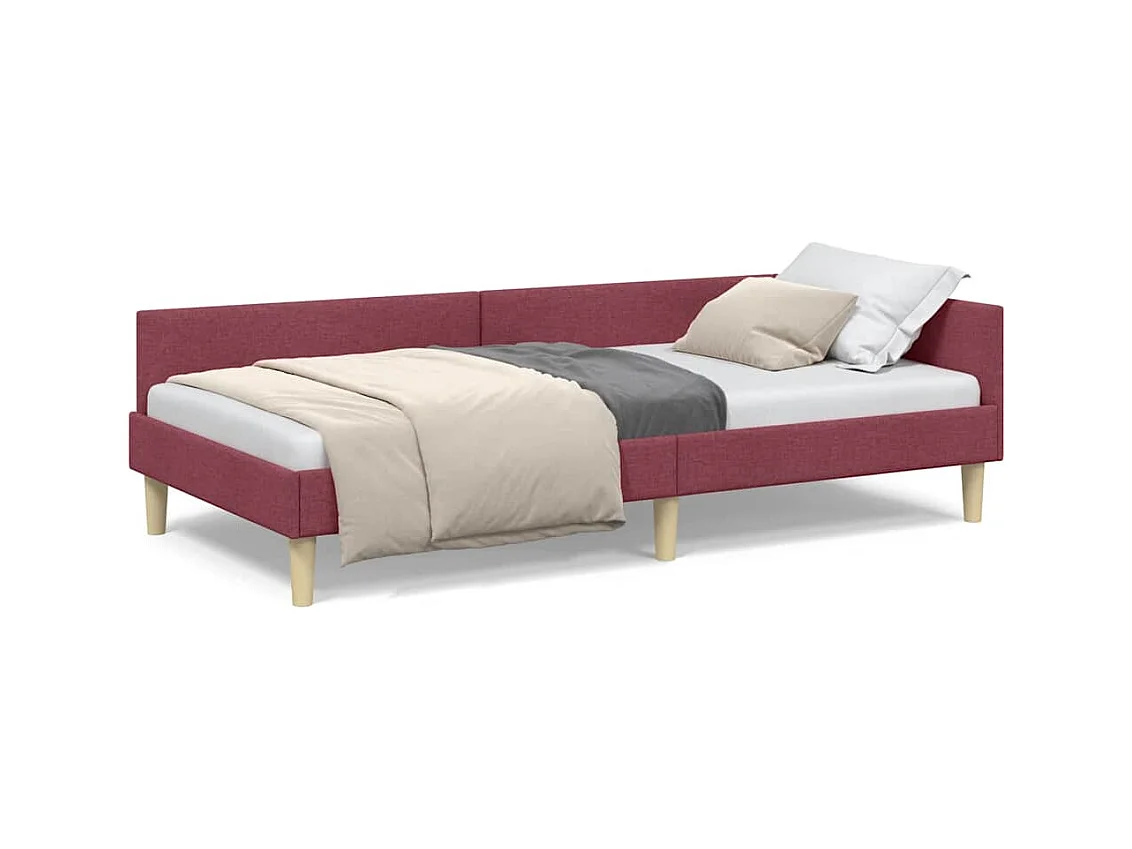 Cadre de lit d'angle Autre Rouge bordeaux 90 x 190 cm