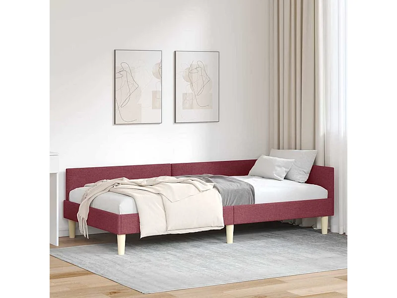 Cadre de lit d'angle Autre Rouge bordeaux 90 x 190 cm