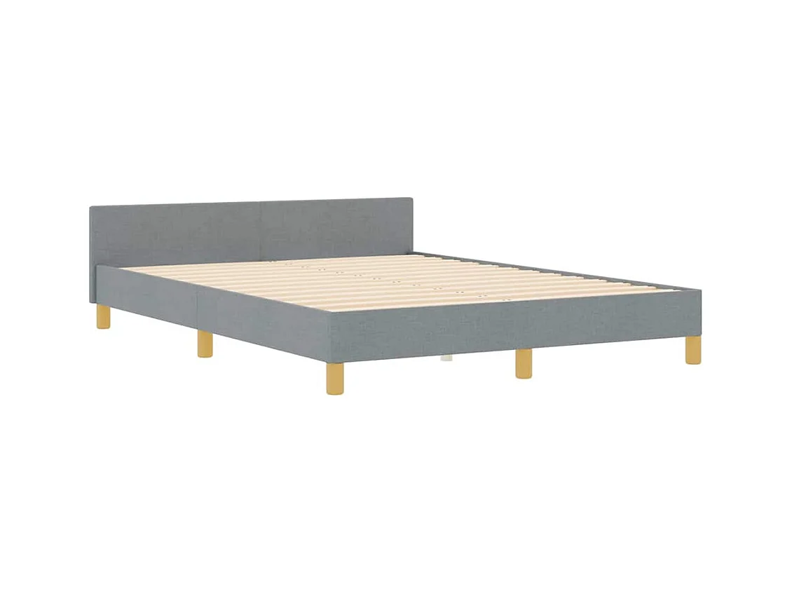 Estrutura da Cama Cinzento-claro 140 x 190 cm tecido