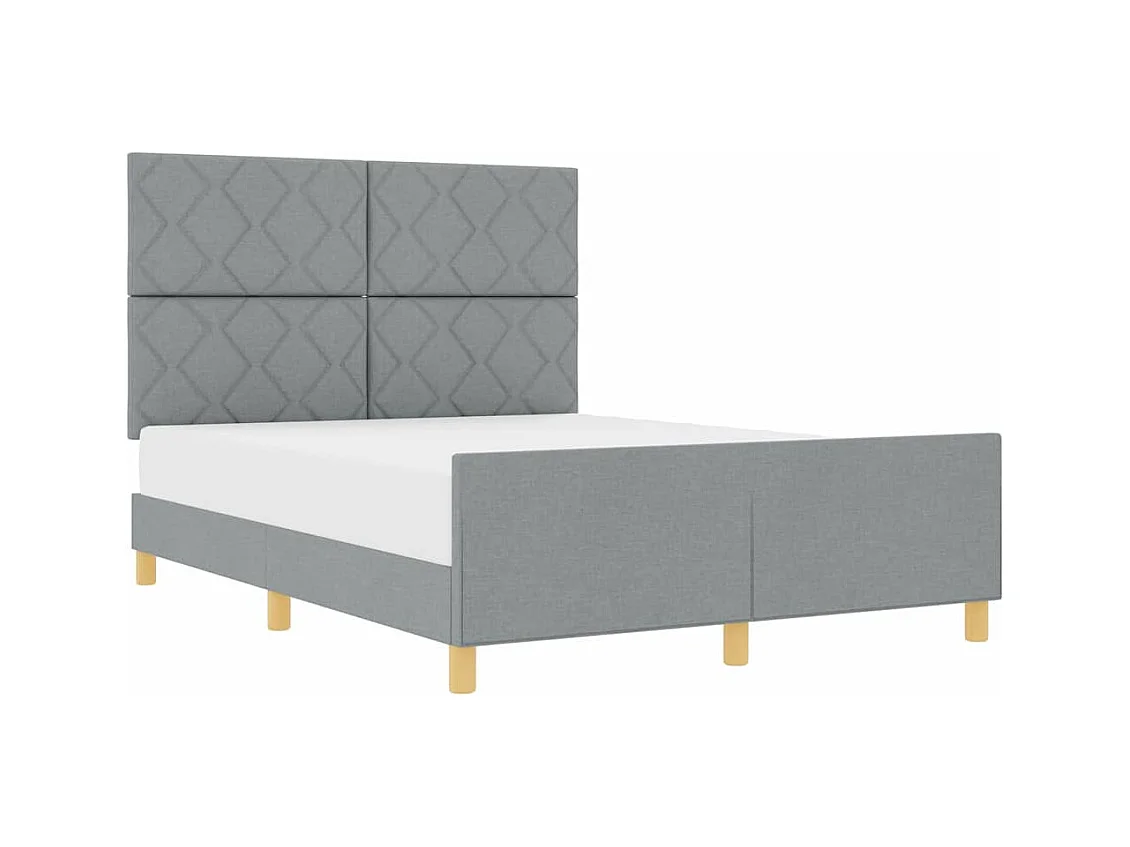 Estrutura da Cama Cinzento-claro 140 x 190 cm tecido
