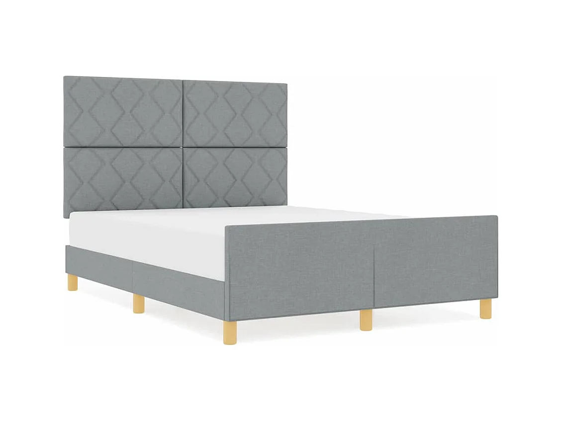 Estrutura da Cama Cinzento-claro 140 x 190 cm tecido