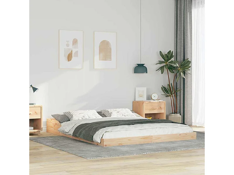 Bedframe Bruin 140 x 220 cm Massief grenenhout