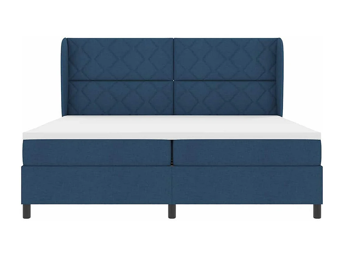 Cama tipo Box Spring con colchón Azul 200 x 200 cm tela